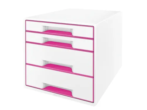 Ladenblok Leitz WOW Cube 4 laden wit/roze