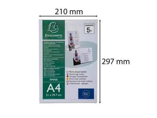Folderhouder hellend A4 transparant