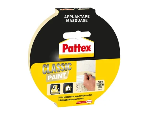 Afplaktape Pattex Classic 19mmx50m creme