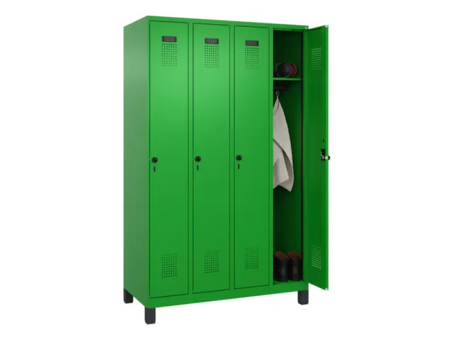 locker,HxBxD 1950x1200x500mm,4vak,vak B 300mm,draaigrendel,voeten