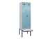 locker met bank,voor scheiding van kleding,HxBxD 2120x600x815mm,2vak