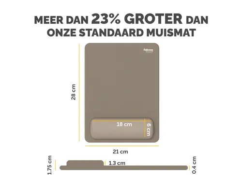 Muismat met polssteun Fellowes Breyta XL zand 21x28cm
