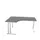 bureau in vrije vorm,HxBxD 740x1600x1200mm,vrije vorm,MS-donkergrijs