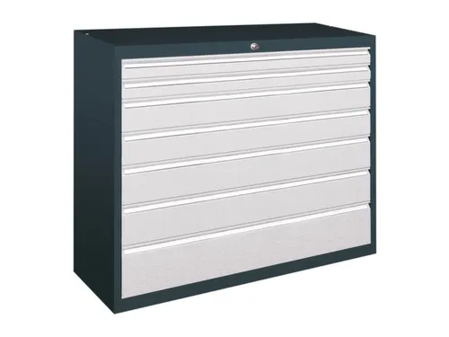 ladekast HxBxD 1000x1023x600mm 8laden slot RAL7035 front RAL7016