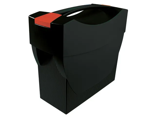 HAN Hängemappenbox SWING-PLUS mit Deckel, Das mobile Büro. Innovatives Design für 20 Hängemappen, integrierter Köcher (Schwarz 25 Mappen
