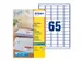 Etiket Avery J8651-25 38.1x21.2mm Inkjet wit 1625 stuks