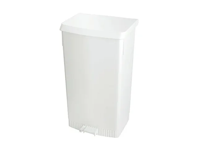 Pedaalemmer met zakhouder Wit 60 liter