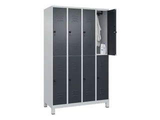 dubbeldekse locker,HxBxD 1950x1200x500mm,4x2vak.,vak B 300mm - 3