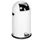 Push & Kick Afvalbak Staalplaat 33 Liter 690x375mm Met Pedaal Wit