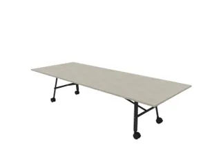 klaptafel,HxBxD 750x3200x1200mm,hoekig,4voeten donkergrijs,ovale buis - 1