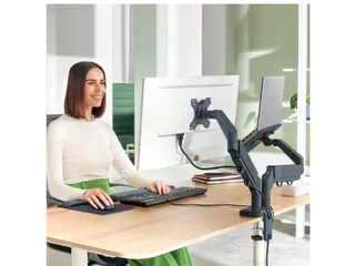 Monitor- en laptoparm Leitz Ergo ruimtebesparend dubbel donkergrijs - 7