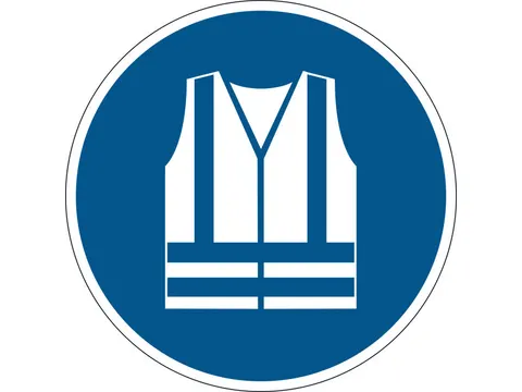 Vloermarkeringssticker Blauw Gebruik Veiligheidsvest 430mm