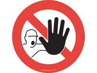 Vloermarkering Symbool: Stop Met Hand Ø 430Mm Zelfklevend