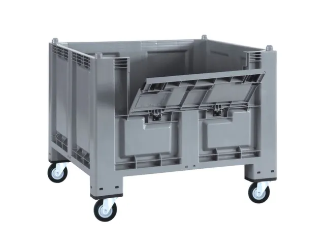 Caisse-palette PP HxlxP 850x1200x800mm 550l 4roulettes pivotantes avec