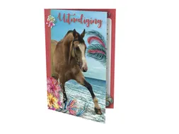 Uitnodiging paarden 17.5x12.2cm