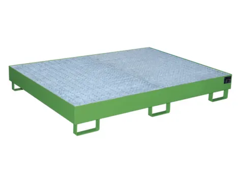 stellingopvangbak,opvangvol. 240l,HxBxD 250x1750x1300mm,m. rooster