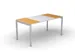 Bureau 750x1400x800mm orange/blanc 4 pieds blanc