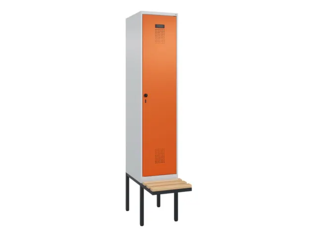 locker met bank,voor scheiding van kleding,HxBxD 2120x400x815mm,1vak