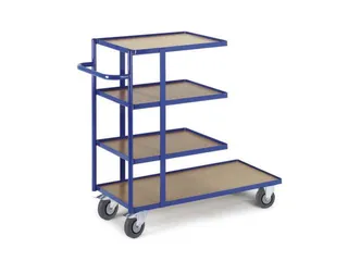 Bijzetwagen 150kg Lxbxh 1210x480x1055mm 4 Etages Hout Ral5010 - 1