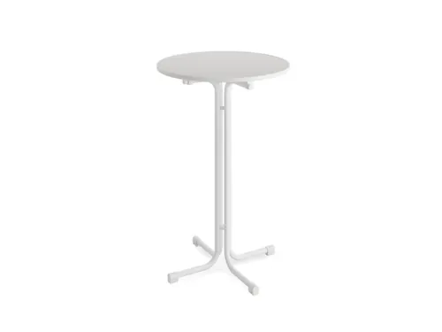 statafel,HxØ 1090x800mm,rond,4voeten wit,blad MDF wit