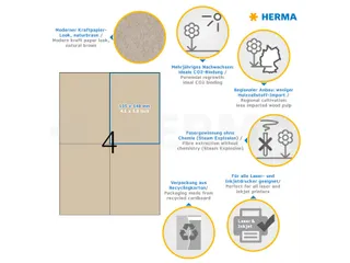 HERMA 10756 Silphie-papier Etiketten A4 105x148mm bruin 80 stuks - 9