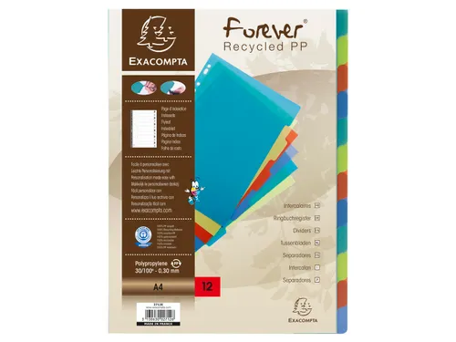 Tabbladen Exacompta A4 11-Gaats Forever 12-Delig Assorti Pp