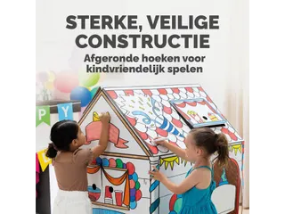 Kartonnen speelhuis XL Verjaardag Bankers Box Play inkleurbaar - 6