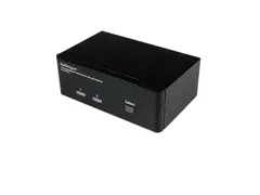 2-poorts dubbele DisplayPort USB KVM-switch met audio en USB 2.0 hub