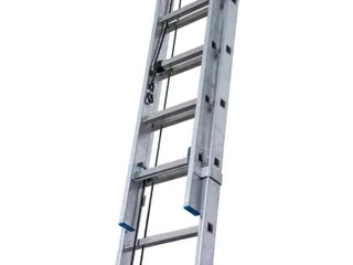 optrekladder,2x18,sporten,balk L 5,2-9,1m,2-dlg.,aluminium - 4