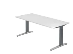 In hoogte verstelbaar bureau,HxBxD 680-850x1800x800mm,blad wit