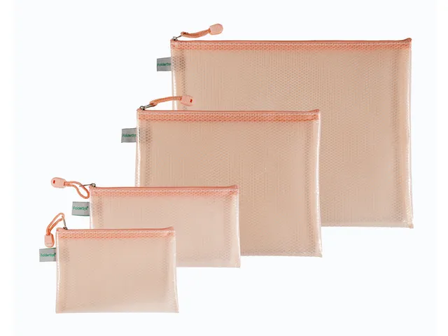 Pochette à fermeture éclair Foldersys EVA 120x220mm orange pastel