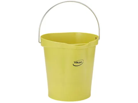 Vikan 56946 emmer 12 Liter met schenktuit Metaaldetecteerbaar Geel