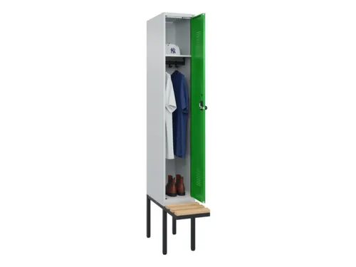 locker met bank,HxBxD 2120x300x815mm,1vak,vak B 300mm,draaigrendel