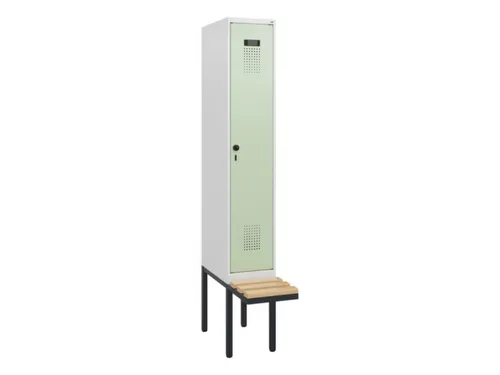 locker met bank,HxBxD 1950x300x815mm,1vak,vak B 300mm,draaigrendel