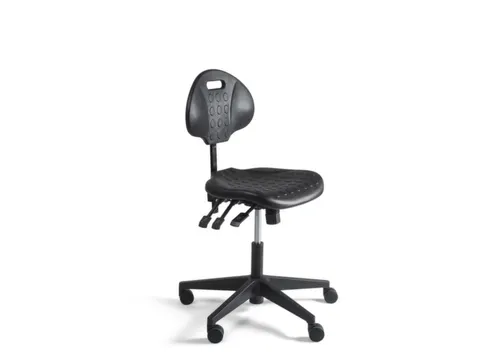 Werkplaatsstoel,standaardzitting zwart,PU,zitting H 440-600mm