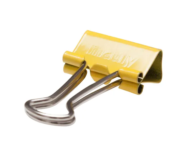 Papierklem Foldback mauly 214 Geel 19mm 12 Stuks