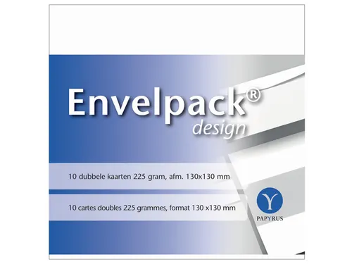 Dubbele kaart Papyrus Envelpack Design vierkant 130x130mm wit 894466