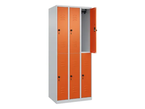 dubbeldekse locker,HxBxD 1850x750x500mm,3x2vak.,vak B 250mm