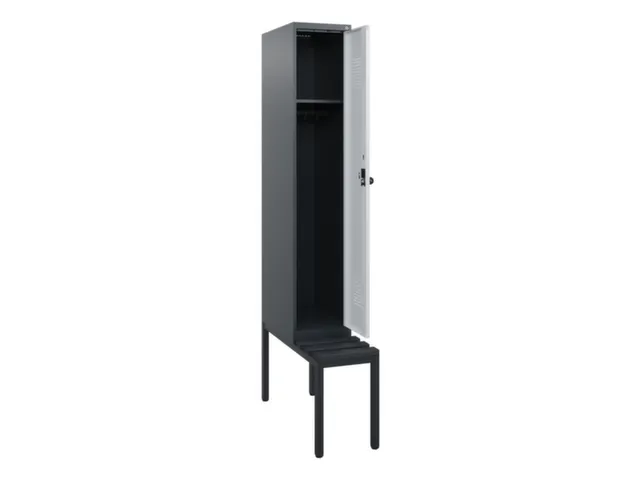 locker met bank,HxBxD 1950x300x815mm,1vak,vak B 300mm,draaigrendel