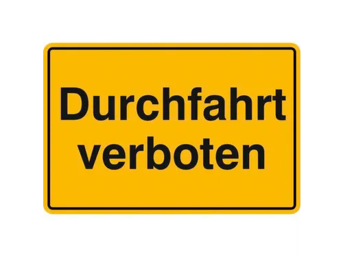 verbodsbord,Doorrit verboden,aluminium gemerkt,gemoffeld,geel/zwart