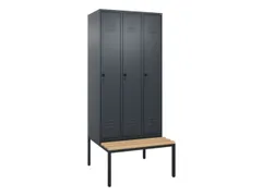 armoire vestiaire noir et blanc HxlxP 2120x900x815mm 3compart.