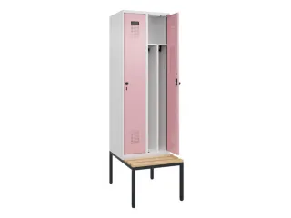locker met bank,voor scheiding van kleding,HxBxD 2120x600x815mm,2vak - 1