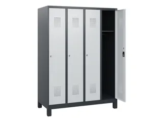 schoollocker,HxBxD 1630x1200x500mm,4vak,vak B 300mm,cil.-slot,voeten - 1