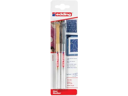 Edding Gelroller 2185 Goud En Zilver, Blister Met 2 Stuks
