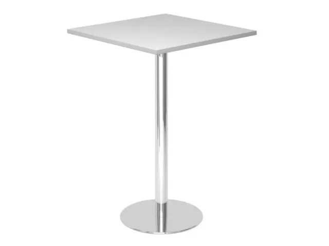 table haute,HxlxP 1116x800x800mm,carré,pied à disque chrome,tube ron