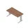 bureau,HxBxD 730x1600x800mm,blad canaletto-hout,C-voet aluminium