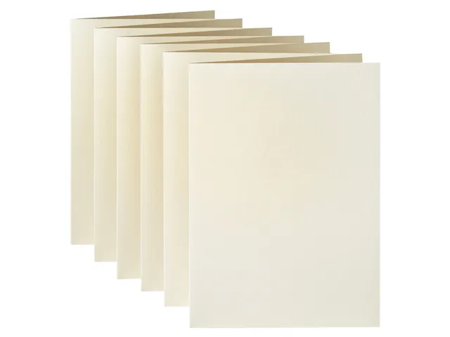 Correspondentiekaart Papicolor dubbel 105x148mm metallic ivoor pak 6 s