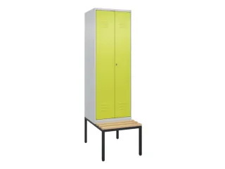 PBM-locker met bank,HxBxD 2120x600x815mm,2vak,vak B 300mm,cil.-slot - 1