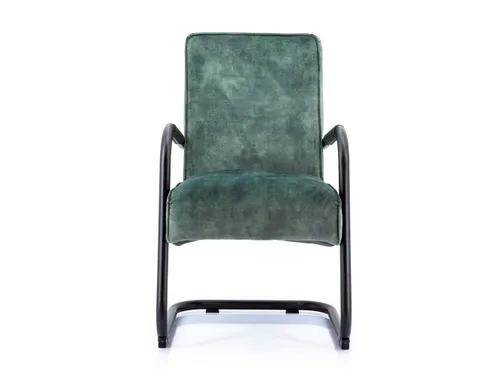 Luxe Vergaderstoel Dunton Hunter Velours Zwart Sledeframe
