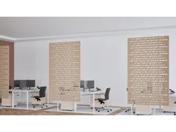 Akoestisch PET-vilt hangend scheidingsscherm 200x120cm Beige
